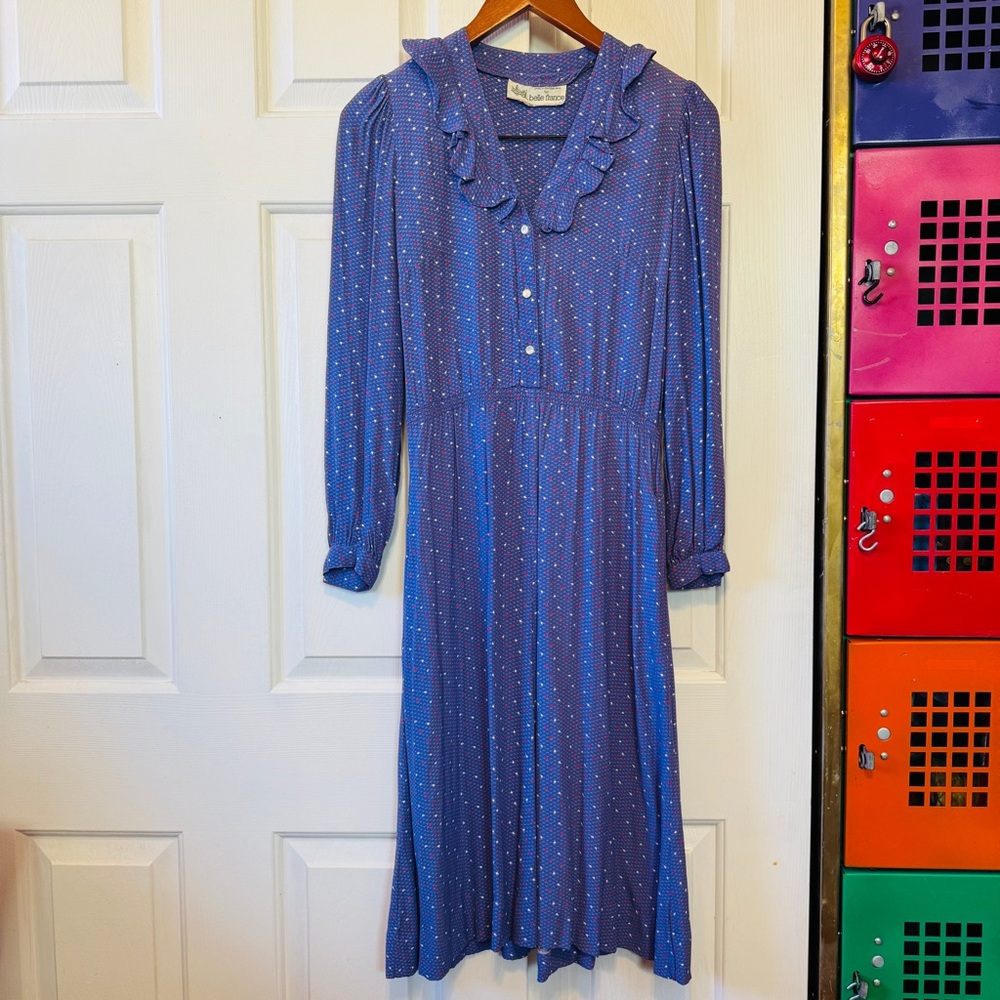 Jane Schatthausen Belle France Vintage Blue Dress
